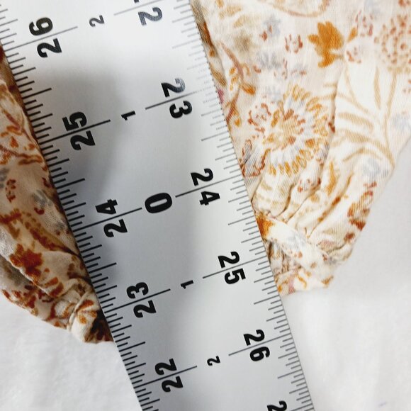 a.n.a. Medium Long Sleeve Paisley & Floral Print Top Cottage Core, Boho, Peasant - Picture 13 of 15
